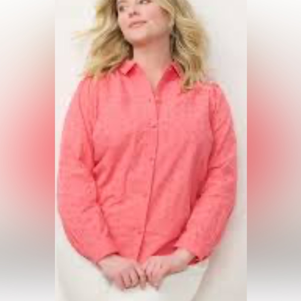 LC Lauren Conrad women’s pink Button-Down cotton Shirt. 2X